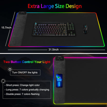 Wireless Charging RGB Gaming Mouse Pad