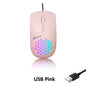 Wired RGB Backlit Honeycomb Shell Gaming Mouse