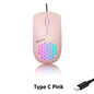 Wired RGB Backlit Honeycomb Shell Gaming Mouse